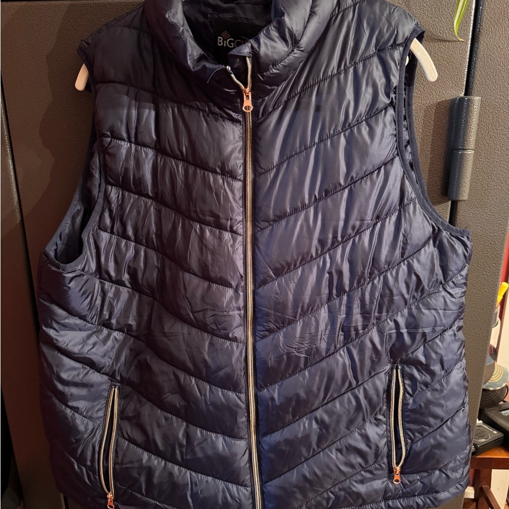EUC- Big Chill Women's Dark Blue Quilted Vest - 2X